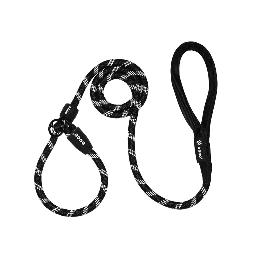 DOCO® Reflective Rope Slip Dog Leash w/Black Nylon Handle