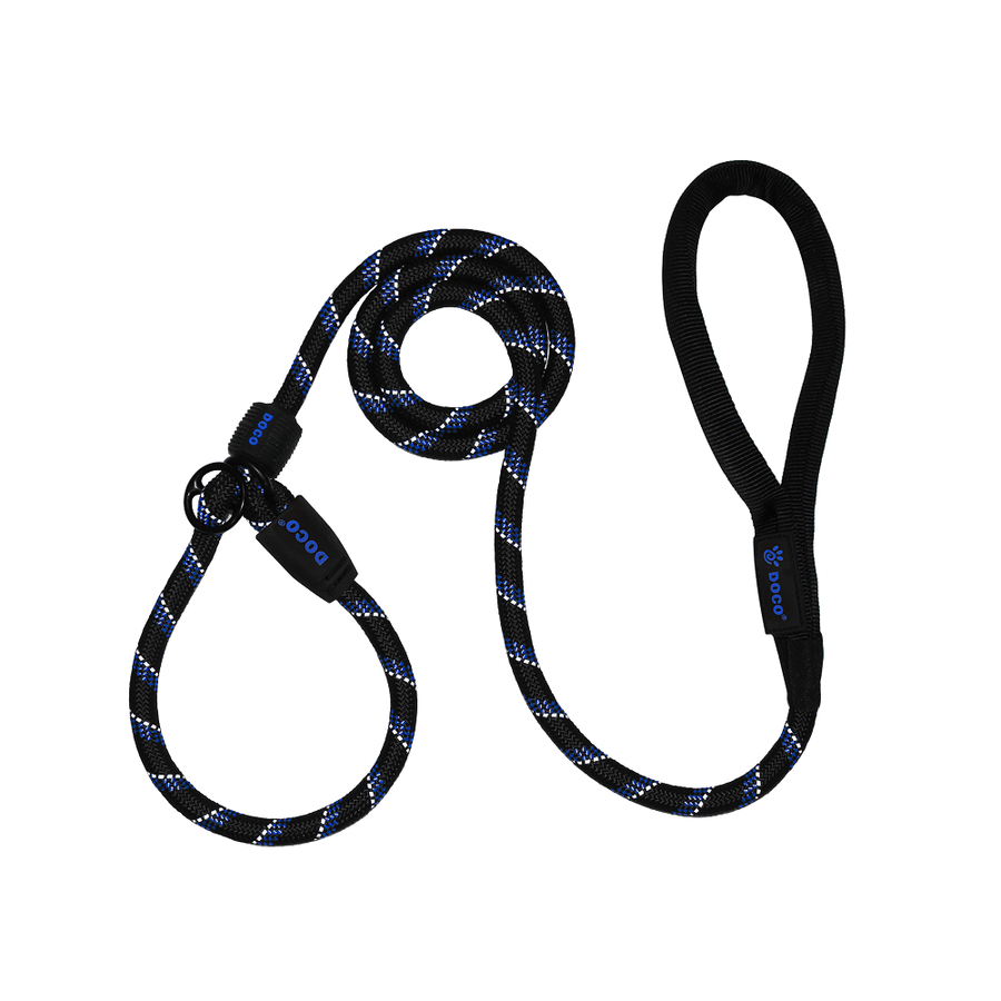 DOCO® Reflective Rope Slip Dog Leash w/Black Nylon Handle